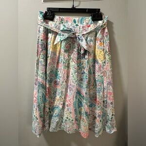 Talbots Multi-Color Paisley A-Line Skirt